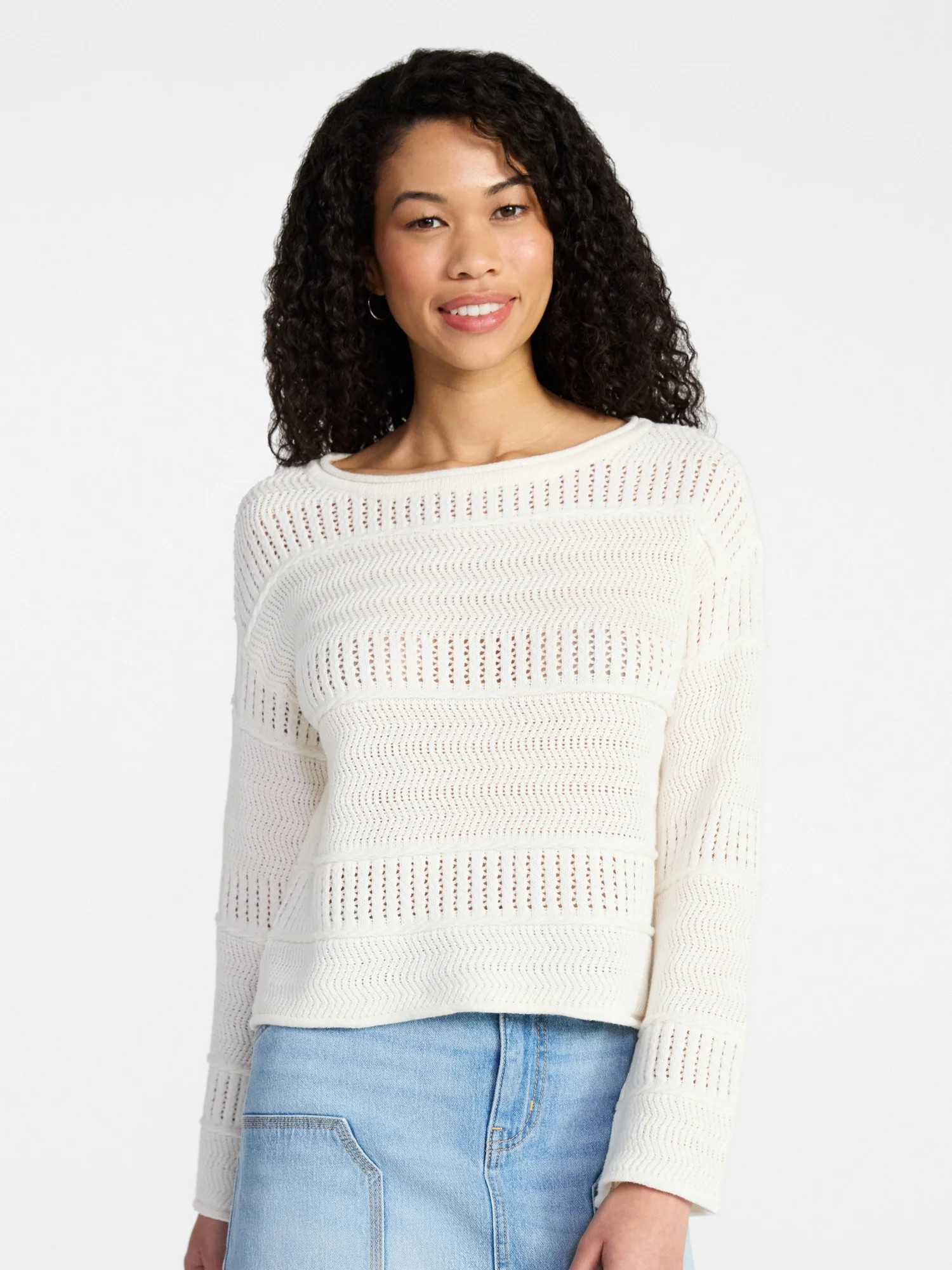 No Boundaries Boat Neck Pullover Sweater, Midweight, Women's XXS-XXL | Walmart (US)