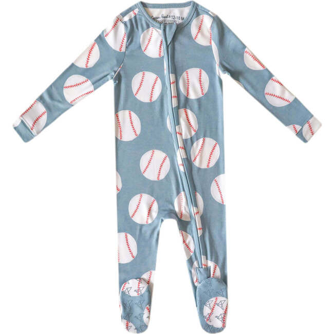 Copper Pearl | Ultra Soft Long Sleeve Zip-Up Footie Pajama, Slugger (Prints, Size Newborn) | Maisonette | Maisonette