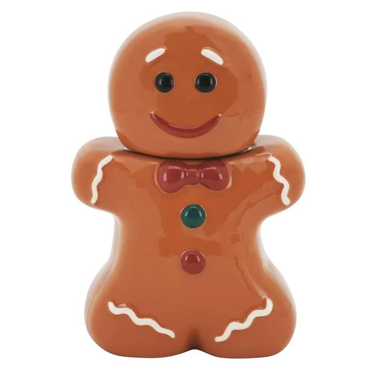 Holiday Time Gingerbread Man Large Cookie Jar, Earthenware  Ceramic, Multi Color | Walmart (US)