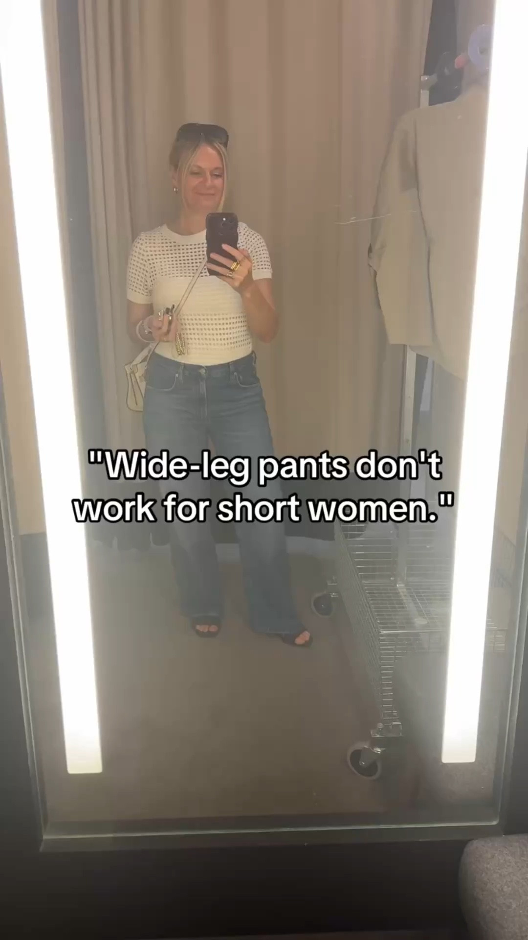 Short women CAN wear wide-leg pants—here's how: 

Choose high-waisted styles (they elongate your legs). Get the hem tailored so it just grazes the floor when you wear heels. Pair with fitted tops to balance proportions. 

It's not about your height. It's about getting the fit right. 

✨ Follow for styling tips that work for YOUR body