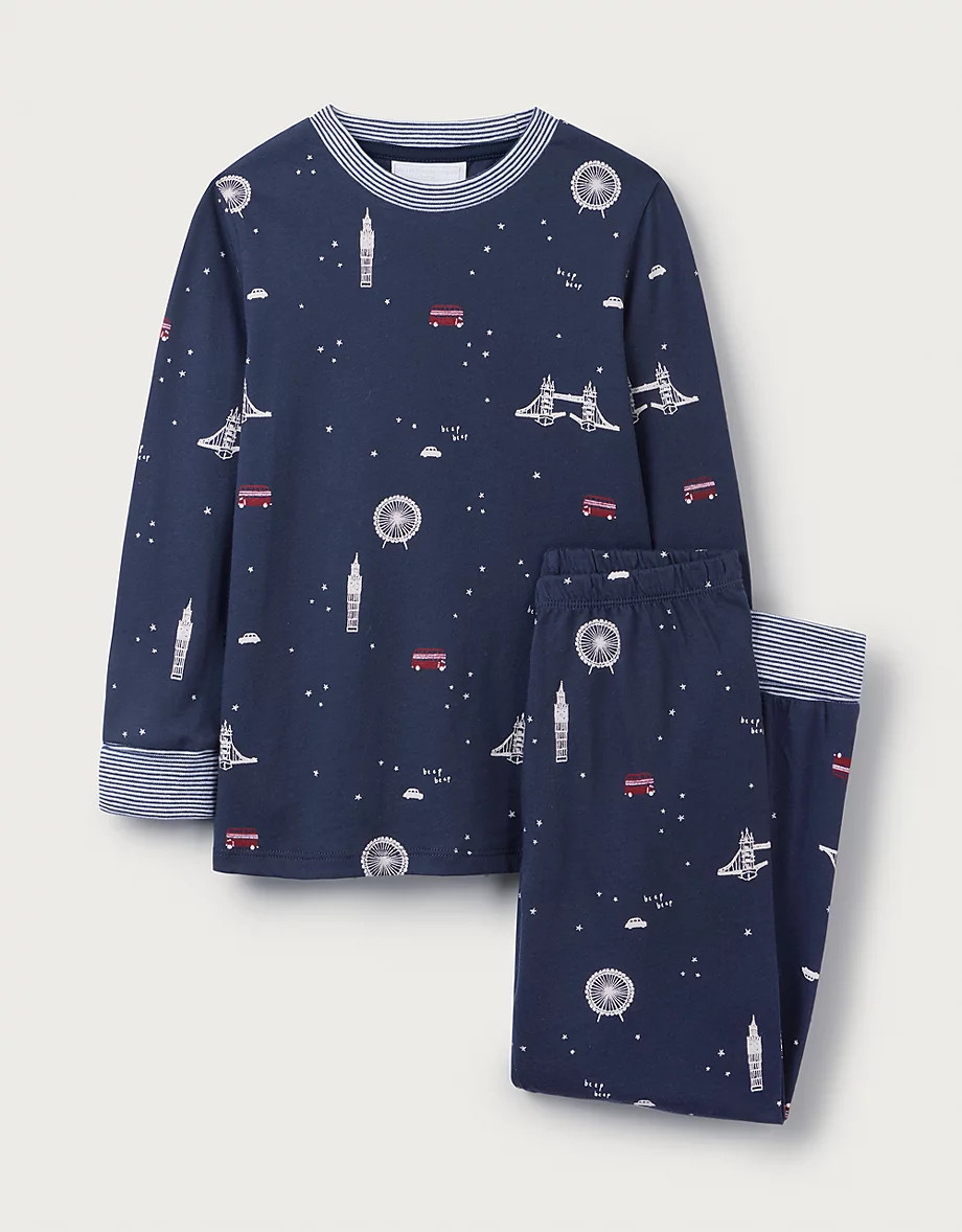 Organic Cotton Slim Fit Glow-in-the-Dark London Pyjamas (2–12yrs) | The White Company UK & ROW
