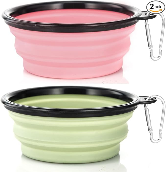 Dog Bowl Pet Collapsible Bowls, 2 Pack Collapsible Dog Water Bowls for Cats Dogs, Portable Pet Fe... | Amazon (US)