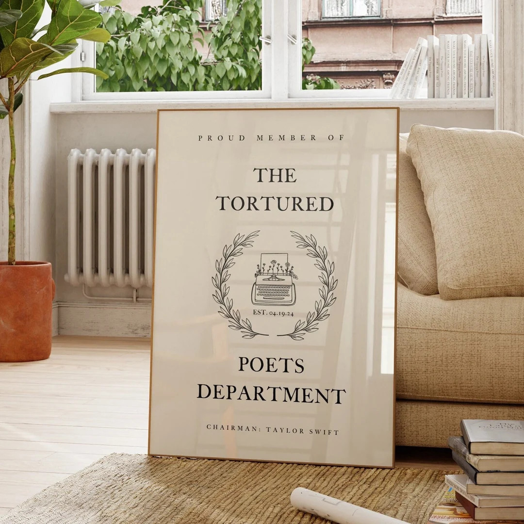 Tortured Poets Dept Member Digital Print Taylor Swift Vintage Minimalist Printable Gallery Wall A... | Etsy (US)