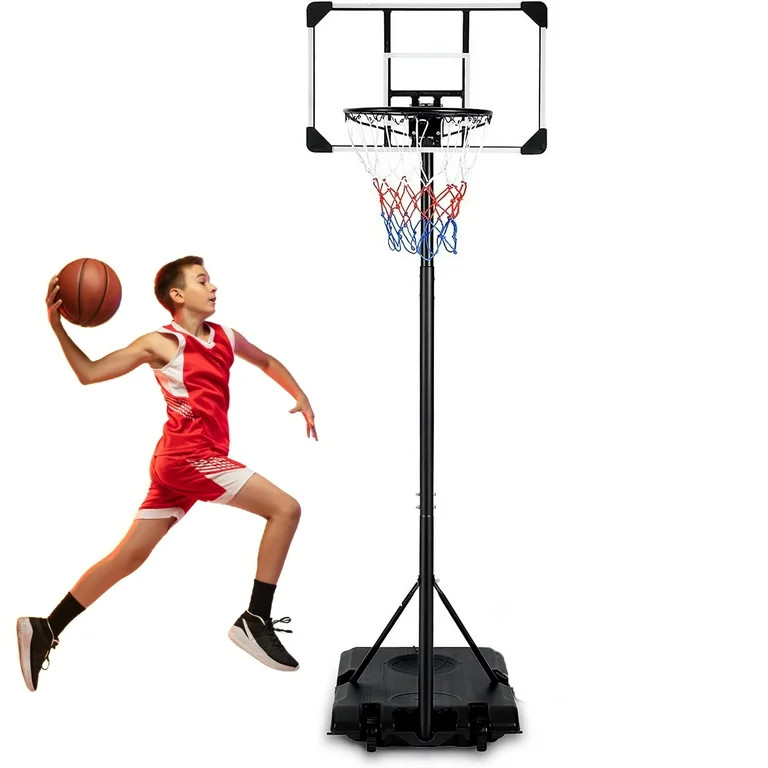 Naipo Basketball Hoop Basketball Goal System Height Adjustable 5.8ft-7ft  Court for Kid & Adult I... | Walmart (US)