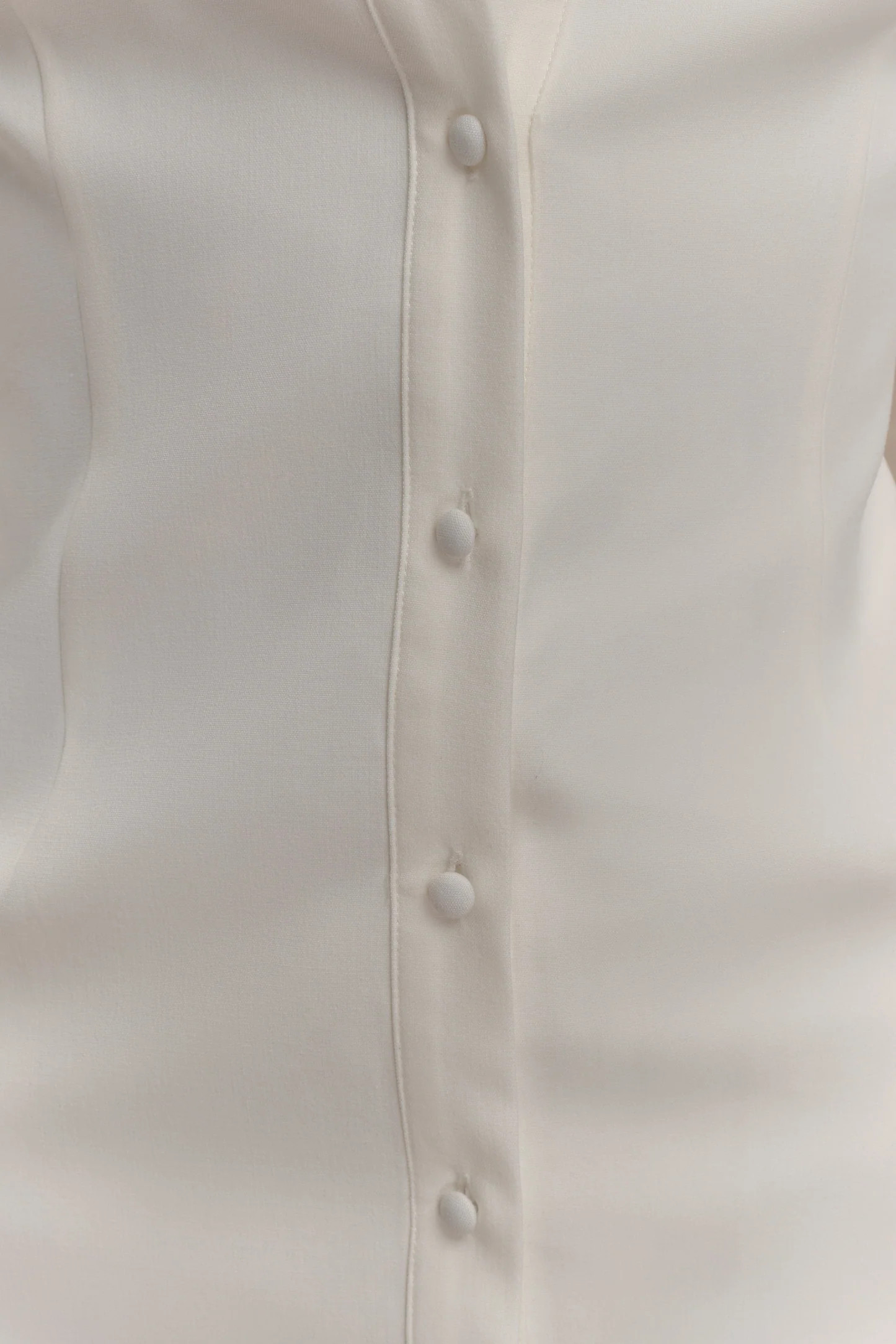 Fitted Shirt Midi Dress - White | MESHKI US