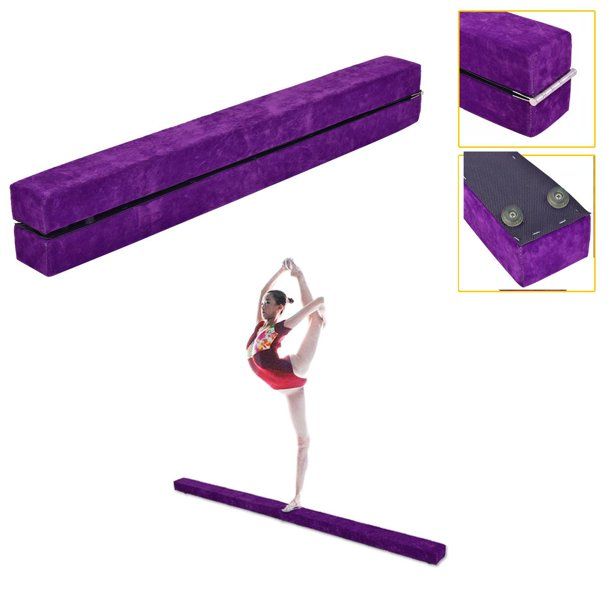 Ktaxon Upgrade 7' Folding Gymnastics Balance Beam for Skill Performance Training, Purple, Flannel... | Walmart (US)