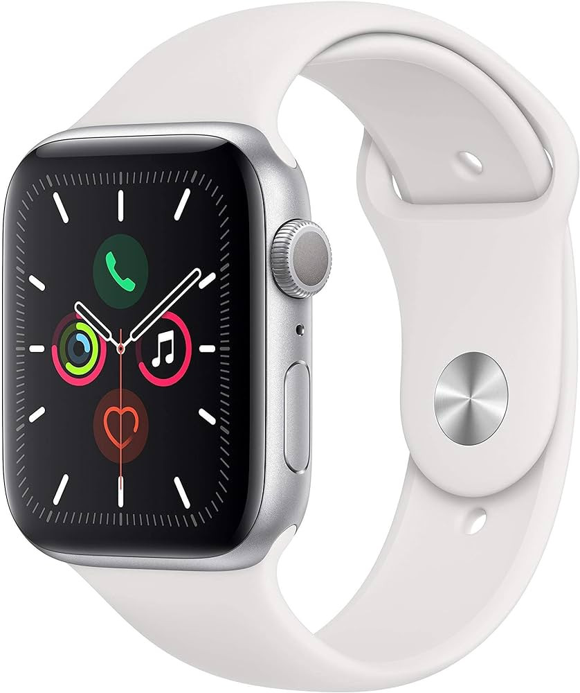 Apple Watch Series 5 (GPS, 40MM) - Silver Aluminum Case with White Sport Band (Renewed) | Amazon (US)
