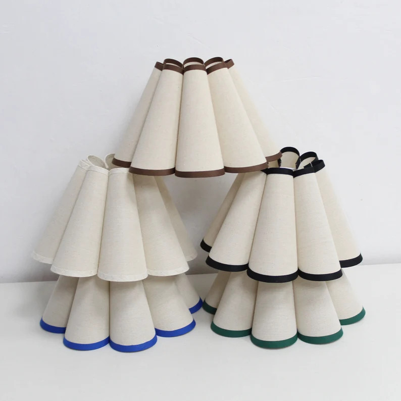 Duzy handmade oatmeal color fabric pleated lampshade for home decor-5# | Etsy (US)