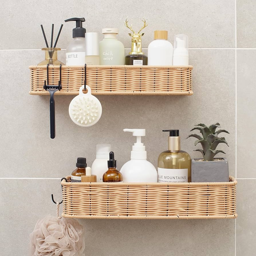 GRANNY SAYS Shower Caddy Hanging, 2 Pack Bathroom Shelves for Shower, Waterproof Shower Shelf for... | Amazon (US)
