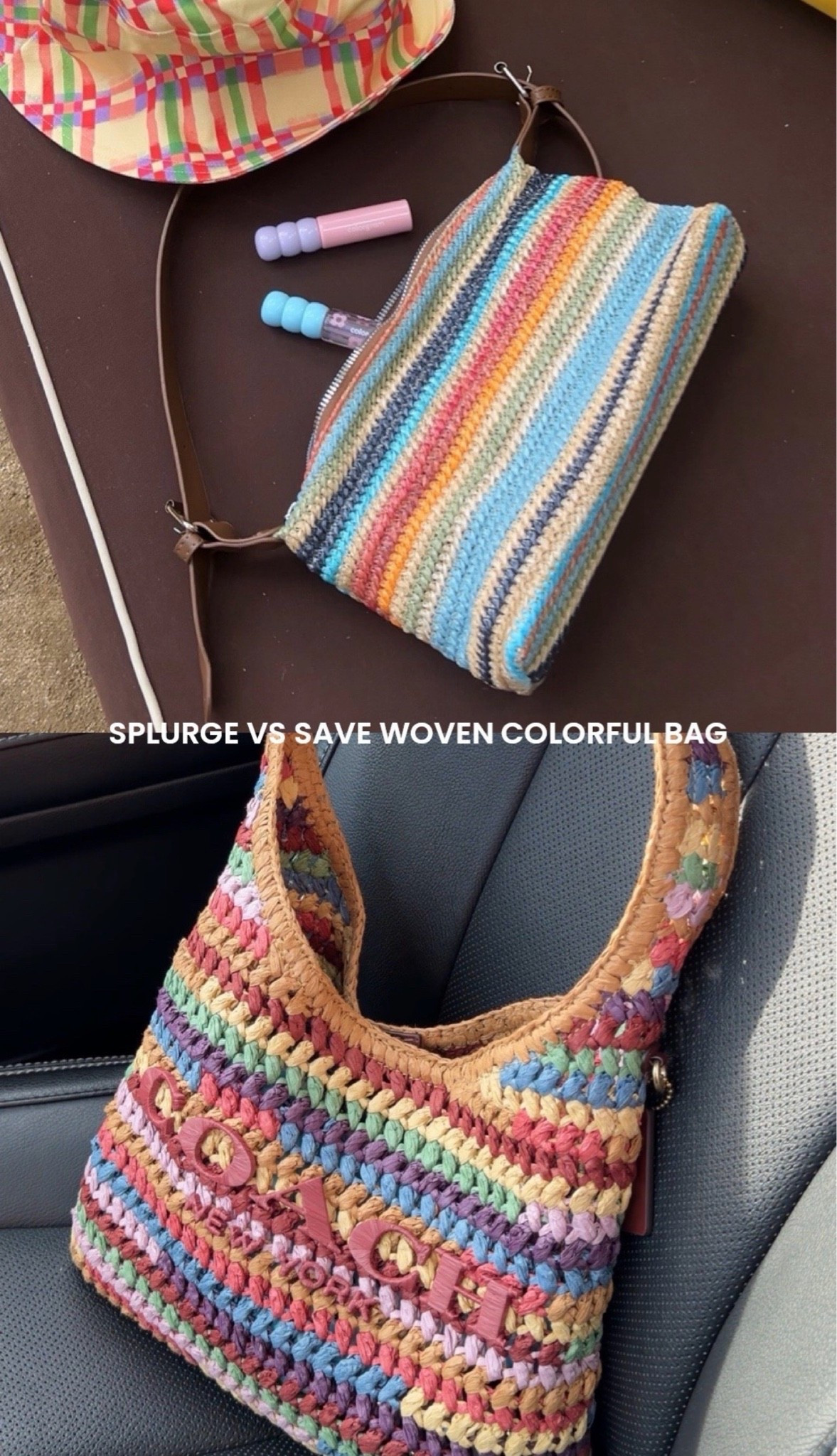 Bought this smaller purse from Peppermayo last summer and wore it so much, when I saw this coach bag a week ago I fell in love! Such a great summer style. Both are woven. Peppermayo has a zipper and is lined but about 1/2 the size. The coach bag has a thicker weave, more sturdy, not lined (I just used a pouch inside) I wouldn’t plan to get either of them wet! 

#coachbrooklyn #coachpurse #peppermayo #bresheppard #summerbag #summerpurse #wovenpurse