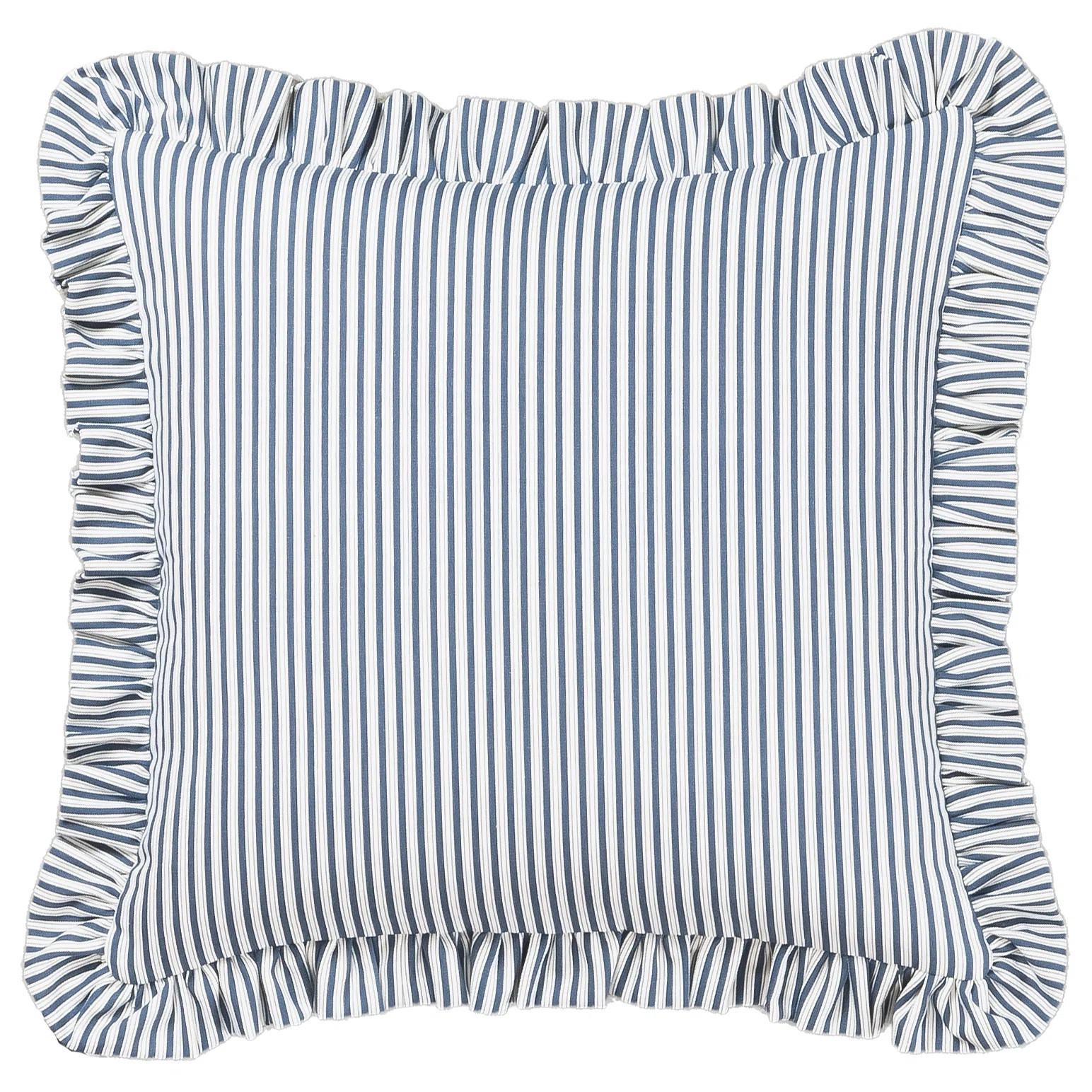 Birch Lane Polo Stripe Ruffled Accent Pillow | Birch Lane