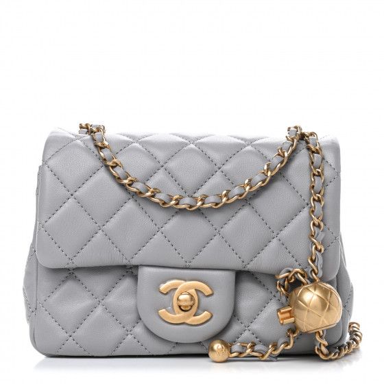 CHANEL

Lambskin Quilted CC Pearl Crush Mini Flap Light Grey | Fashionphile