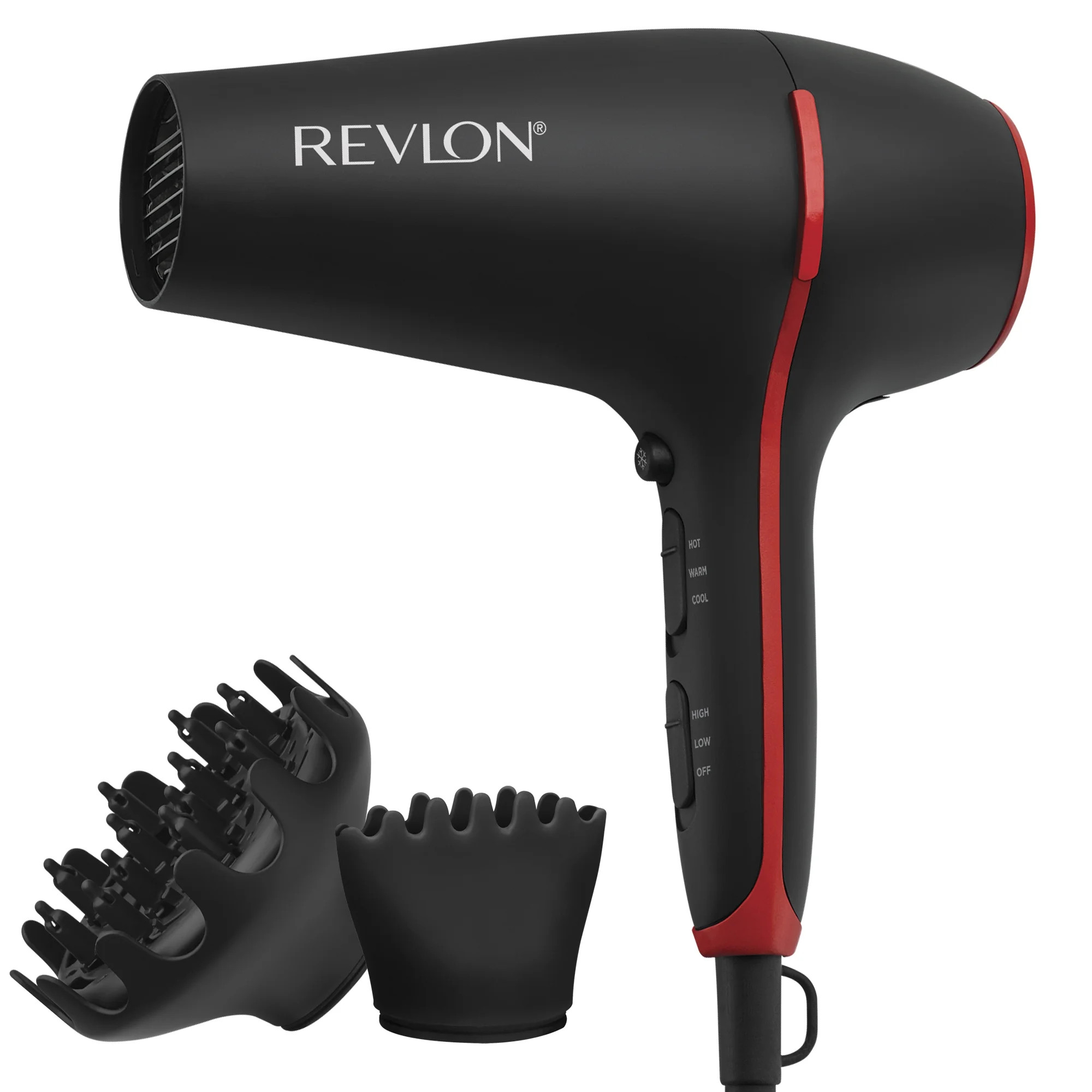 Revlon Smoothstay Coconut Oil-Infused Ceramic Hair Dryer, Black | Walmart (US)