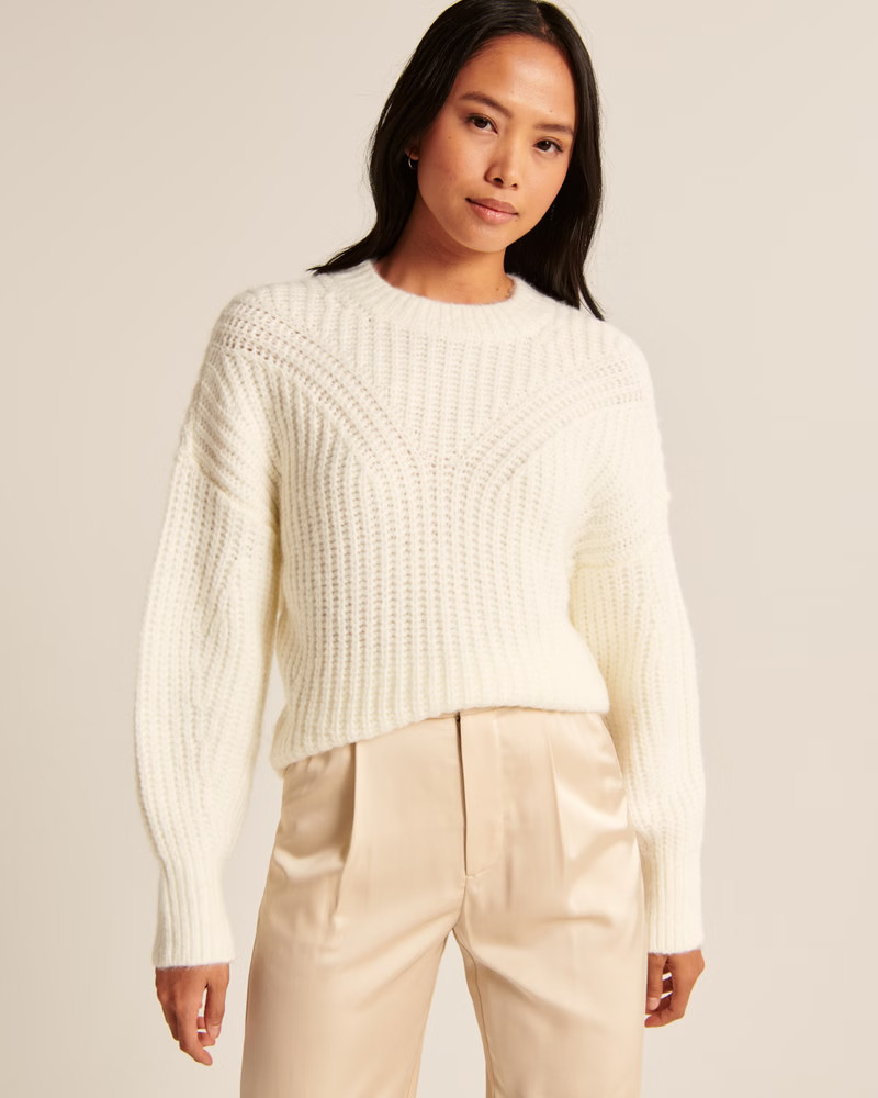 Women's Fluffy Crew Sweater | Women's 30% Off Select Styles | Abercrombie.com | Abercrombie & Fitch (US)