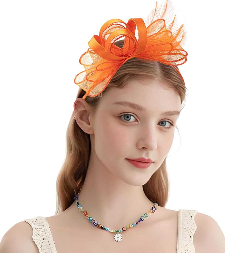 Kgromfy Fascinators for Women Tea Party Hats Derby Hat Wedding Headwear Cocktail Fancy Dress Part... | Amazon (US)