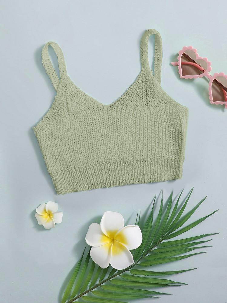 Girls Plain Knitted Cover Up Top | SHEIN