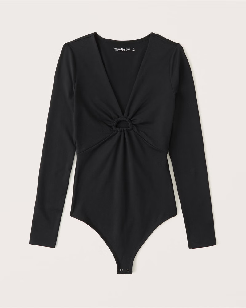 Long-Sleeve Seamless Fabric Keyhole Bodysuit | Abercrombie & Fitch (US)