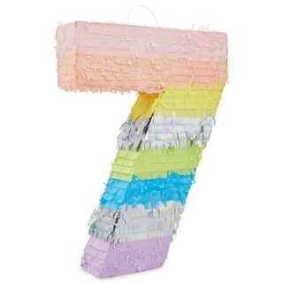 Large Number 7 Pinata for Girl's 7th Birthday Party Decorations, Rainbow Pastel (21x15x4 In) By Blue | Michaels Stores