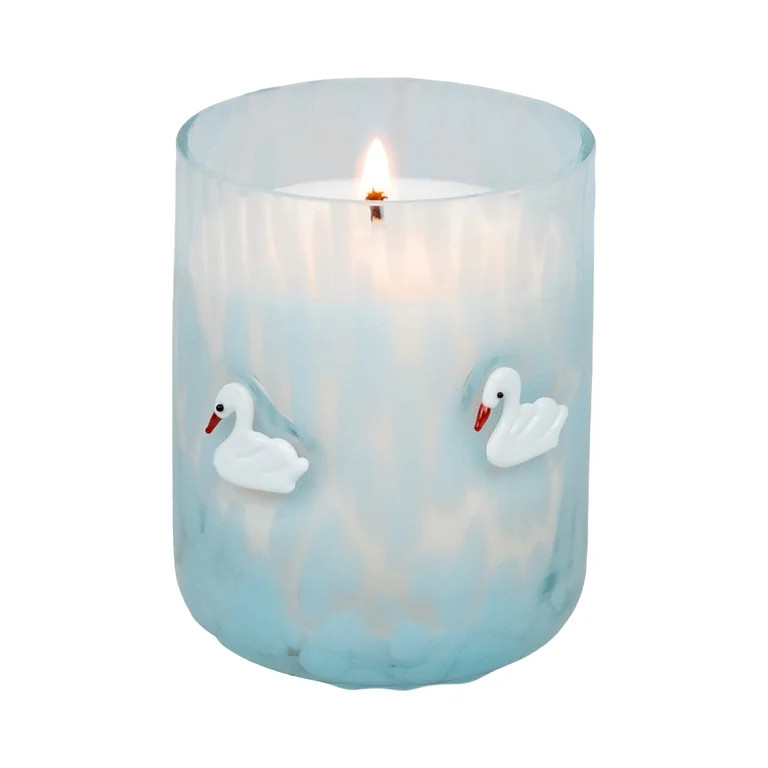 Mainstays 1-Wick Art Glass Blushing Petals Scented Jar Candle, Swan, 8.5 oz. | Walmart (US)