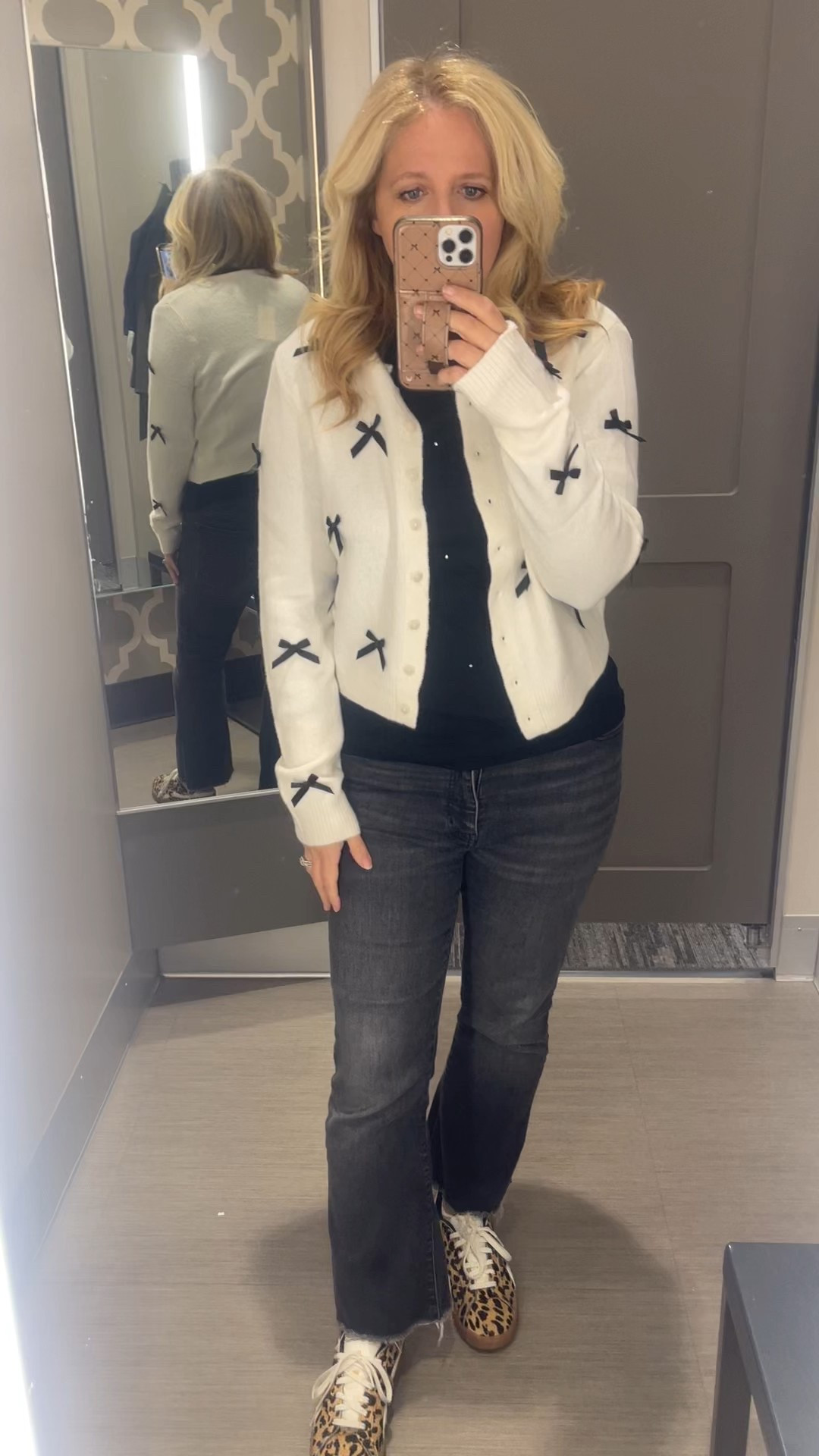 Holiday sweater with a rhinestone t-shirt for the perfect casual holiday outfit 🖤✨

#LTKHoliday #LTKmomlife #LTKootd