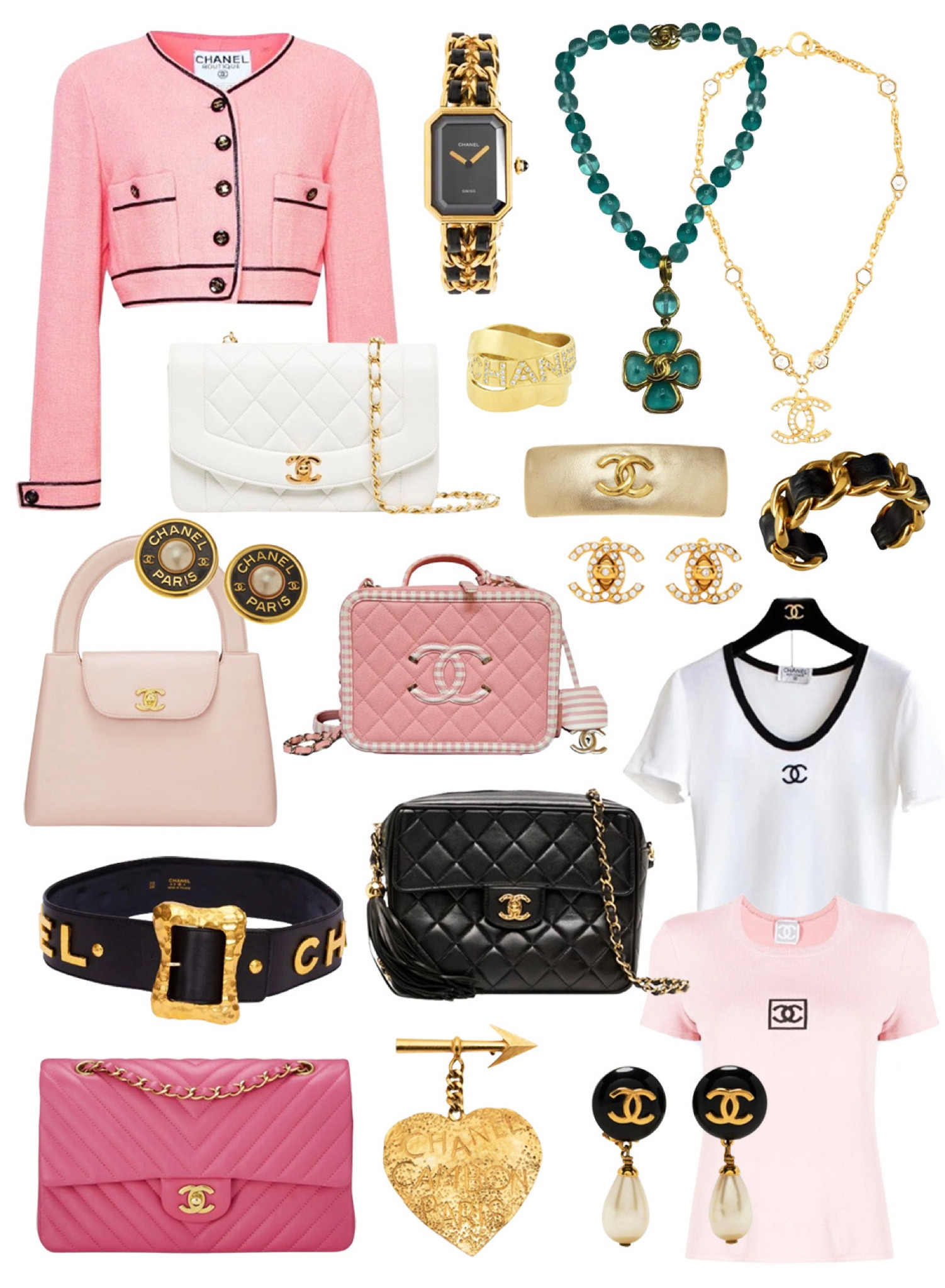 Barbie Inspired Vintage Chanel Round-up with 1980s, 1990s and earlier 2000s Chanel bags, belts, earrings, brooches, jackets and more! 

Chanel Barbie, Barbie accessories, Barbie looks, designer Barbie, Vintage Chanel bags, Vintage Chanel, Barbie pink , Chanel jewelry, Chanel jacket

#LTKSeasonal #LTKFind #LTKstyletip