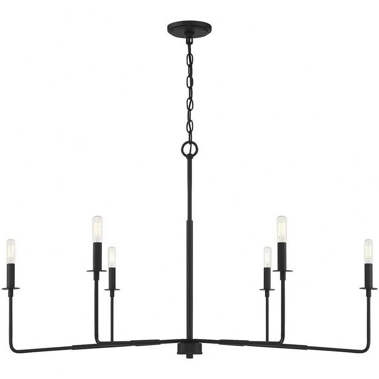 Bailey Street 6-Light Contemporary Matte Black Chandelier | Walmart (US)