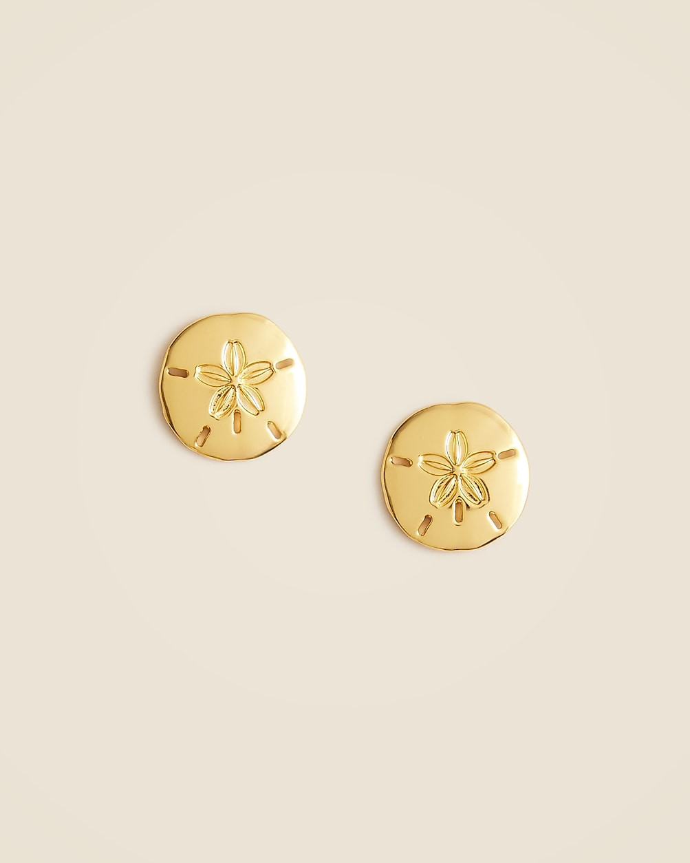 Metallic sand dollar stud earrings | J. Crew US