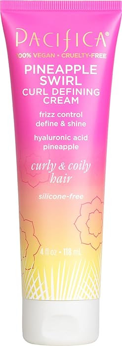 Pacifica Pineapple Swirl Curl Defining Cream – Curl Cream for Curly Hair, Curly Hair Products w... | Amazon (US)