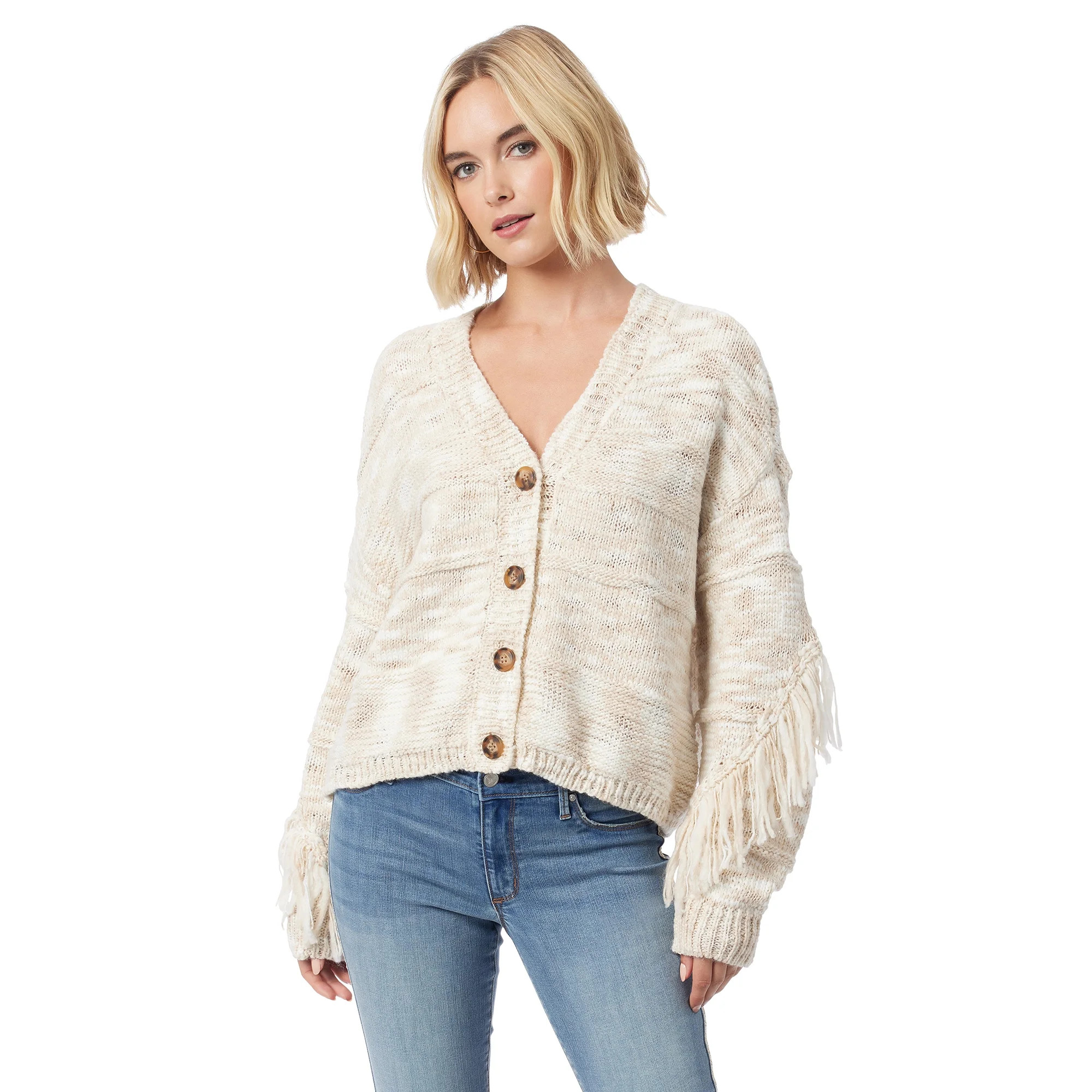 Jessica Simpson Women's and Women's Plus Aamina Fringe Cardigan, Sizes XS-4X | Walmart (US)