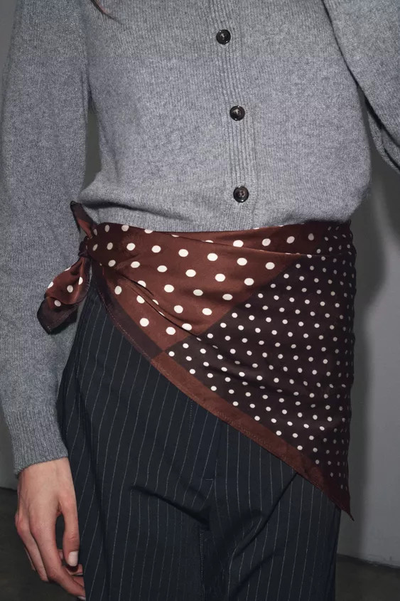 POLKA DOT PRINT SCARF | Zara AU