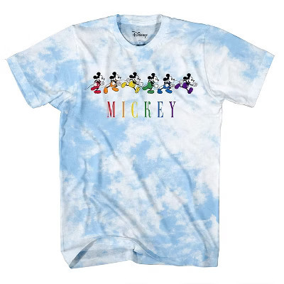 Mens Disney Mickey Mouse Shirt - Classic Mickey Mouse Tie Dye Tee Shirt - Mickey Mouse Tie Dye Wash Graphic T-Shirt (Tie Dye Blue, Medium) | Target