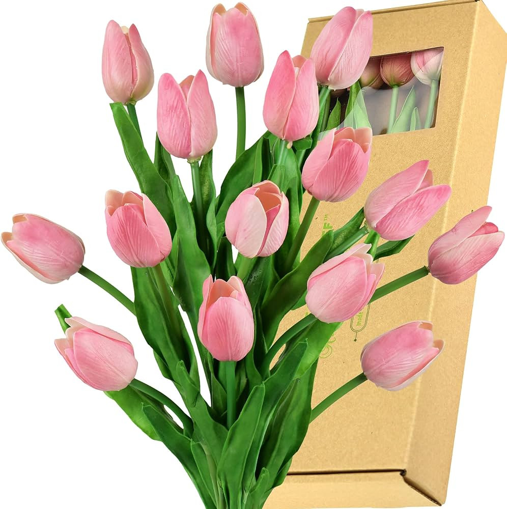 FiveSeasonStuff Tulips Artificial Flowers | Real Touch | Wedding Bouquet Home Décor Party | Flor... | Amazon (US)