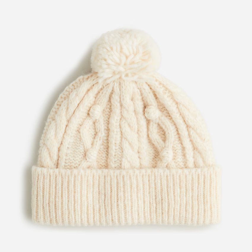 Chunky cable-knit pom-pom beanie | J.Crew US