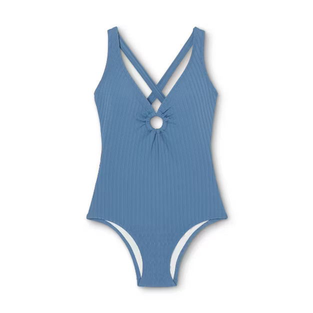 Women's Wide Ribbed Ring Medium Coverage One Piece Swimsuit - Kona Sol™ | Target