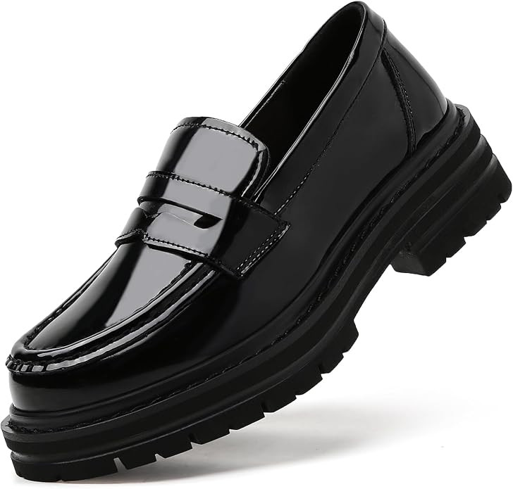 Penny Loafers for Women Chunky Lug Sole Platform Loafer Slip-On Shoes | Amazon (US)