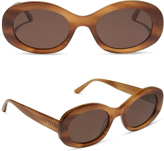 DIFF Lainey | Designer Oval Sunglasses for Women | UV400 Protection | Amazon (US)
