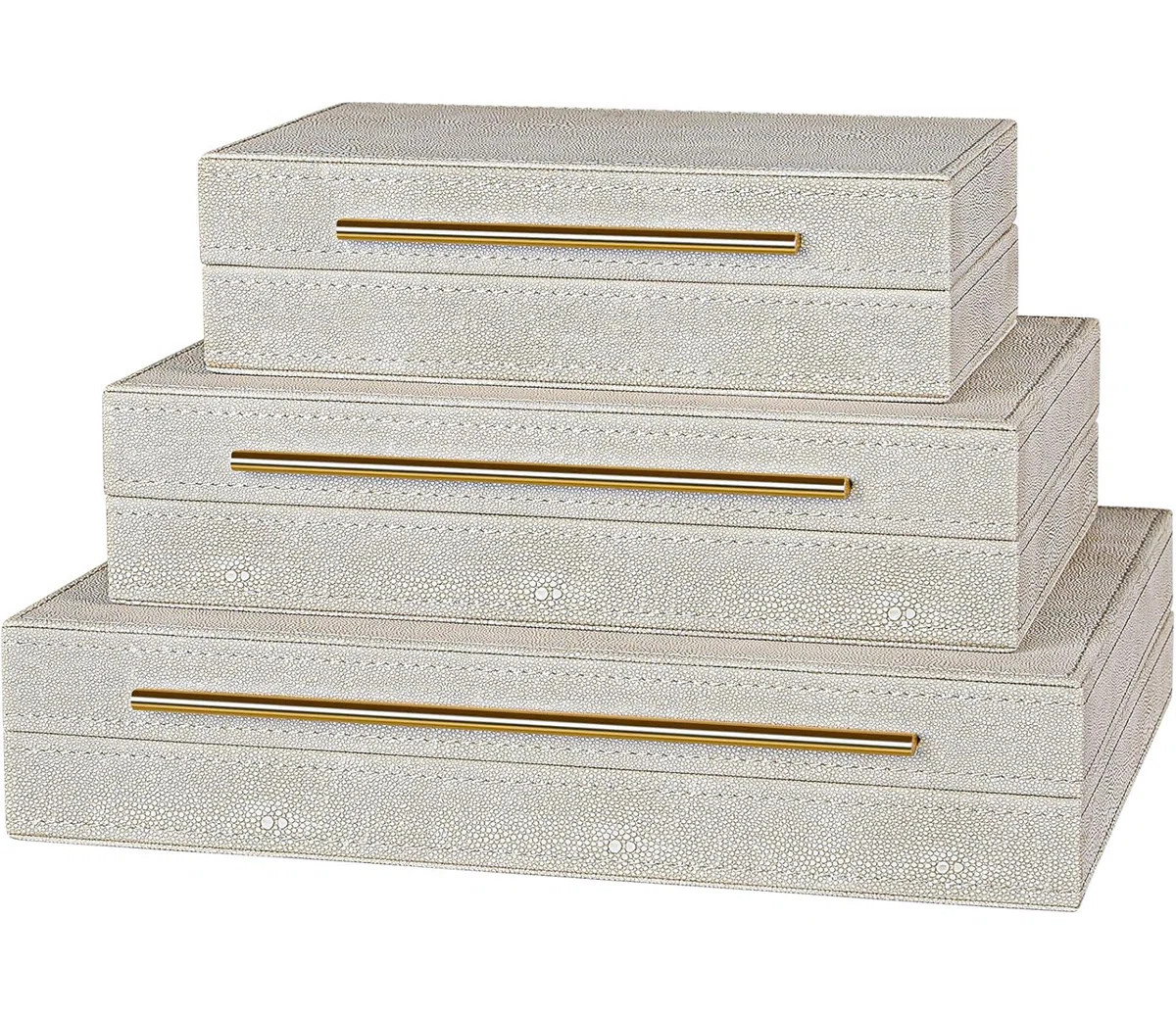 3-piece Ivory Shagreen Decorative Box SetByEverly Quinn | Wayfair North America
