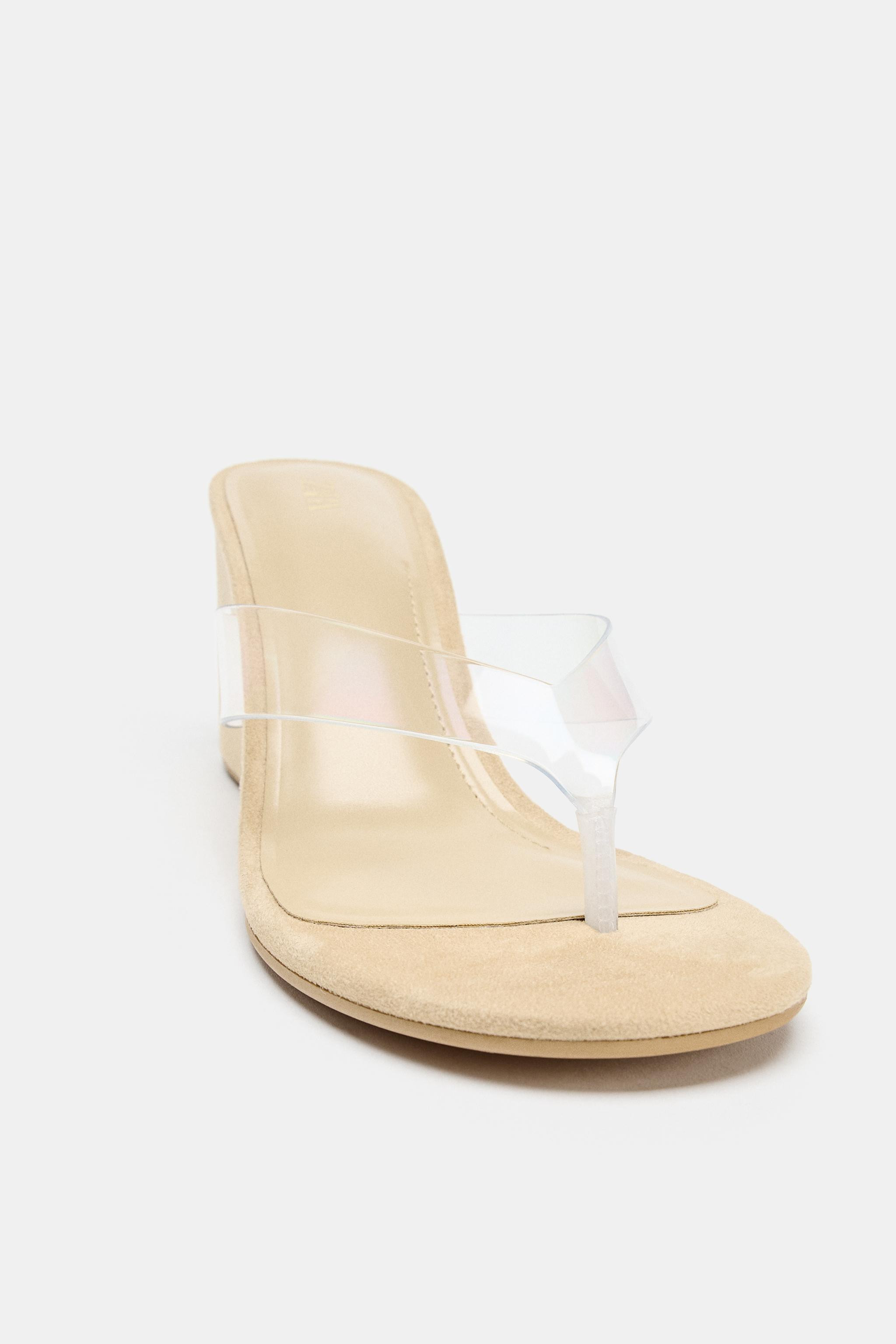 VINYL STRAP WEDGE SANDALS | Zara US