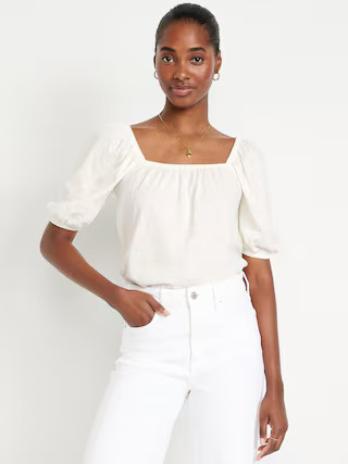 Square-Neck Puff-Sleeve Top | Old Navy (US)