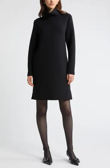 Turtleneck Long Sleeve Scuba Knit Dress | Nordstrom