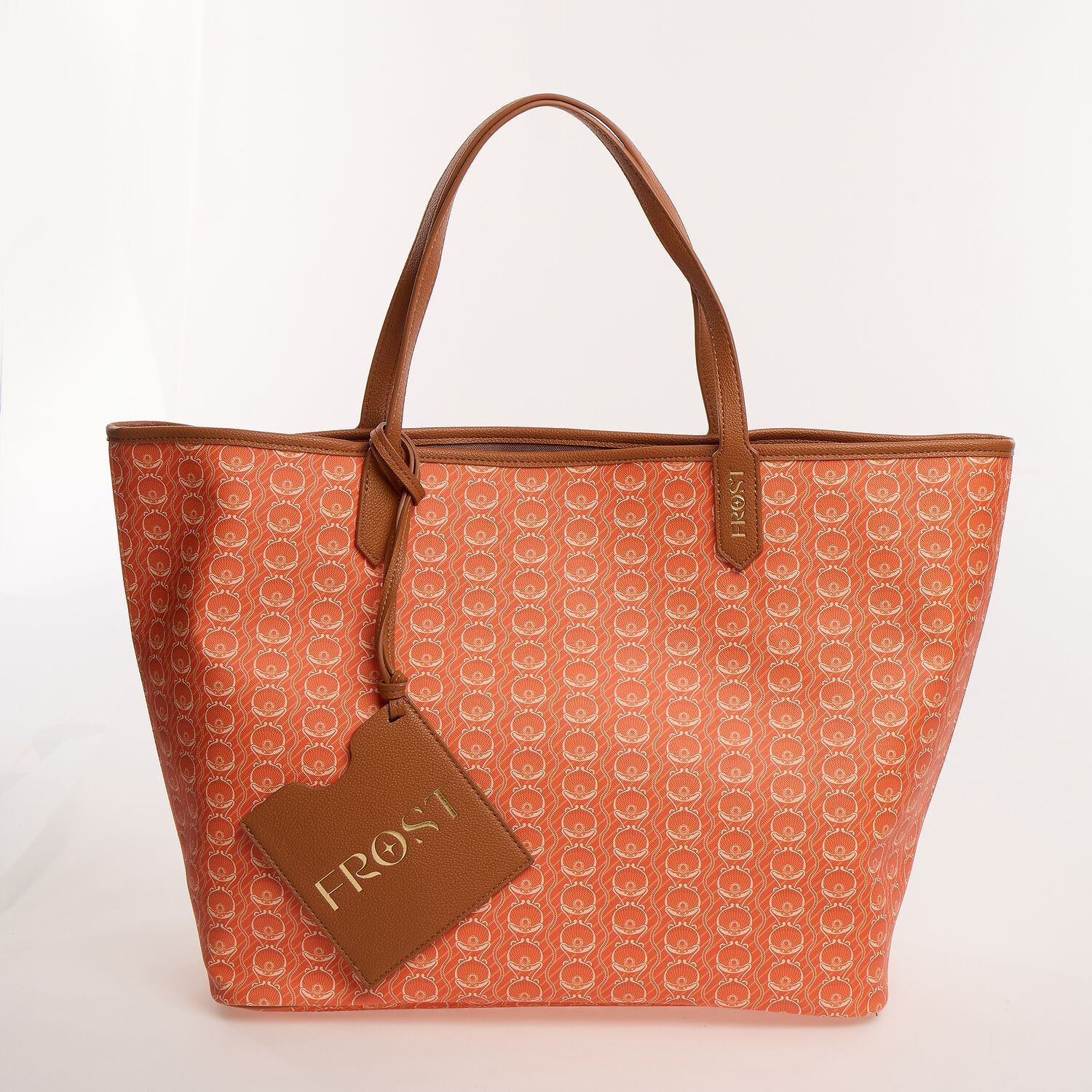 Orange Tile Patterned Tote Bag | TK Maxx