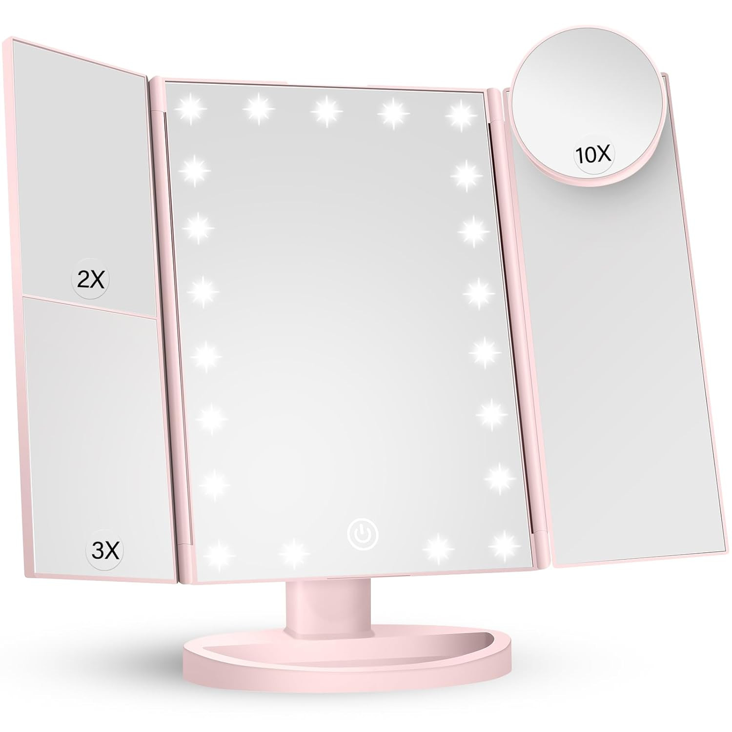 HUONUL Makeup Mirror Vanity with Lights, 2X 3X 10X Magnification, Lighted Mirror, Touch Control, ... | Amazon (US)