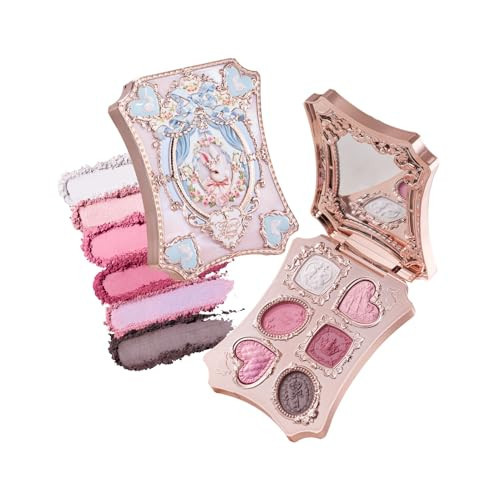 Flower Knows Bunny Garden 6-Color Makeup Palette,Berry Pink Face Makeup with 2 Matte + 2 Shimmer + 2 Satin Shades,Blendable & Smooth,Cute Make Up Gift,0.23 oz(03 Ruby Berry) | Amazon (US)