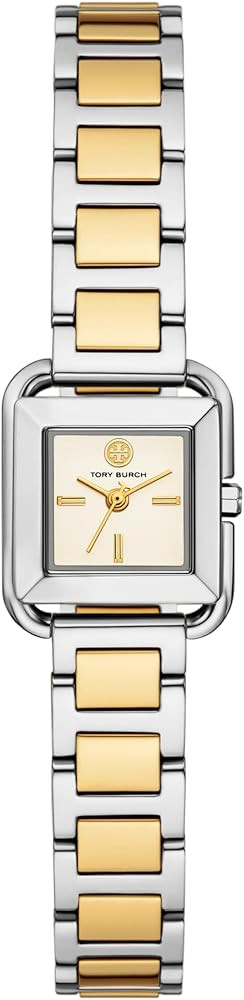 Amazon.com: Tory Burch Women's Kira Small Square Two-Tone Stainless Steel Bracelet Watch (Model: ... | Amazon (US)