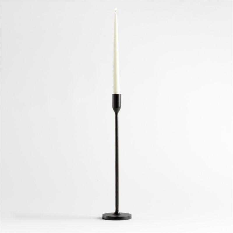 Megs Large Black Taper Candle Holder 18" by Leanne Ford | Crate and Barrel | Crate & Barrel