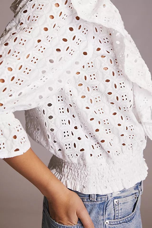 Ruffled Eyelet Blouse | Anthropologie (US)