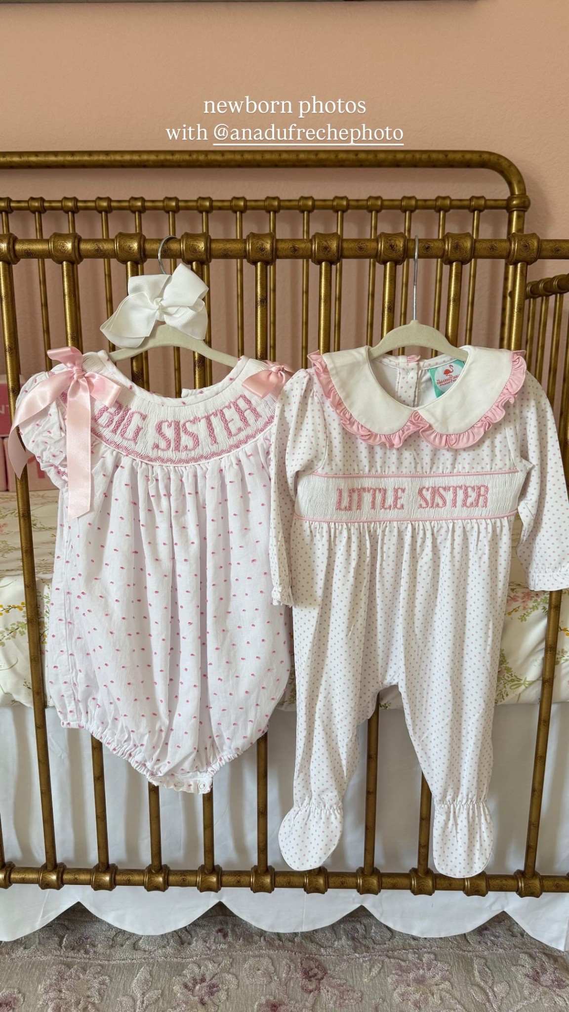 newborn photos  @thesmockedflamingo  I love these big sister bubble and little sister onesie!

#LTKFamily #LTKBaby #LTKCon