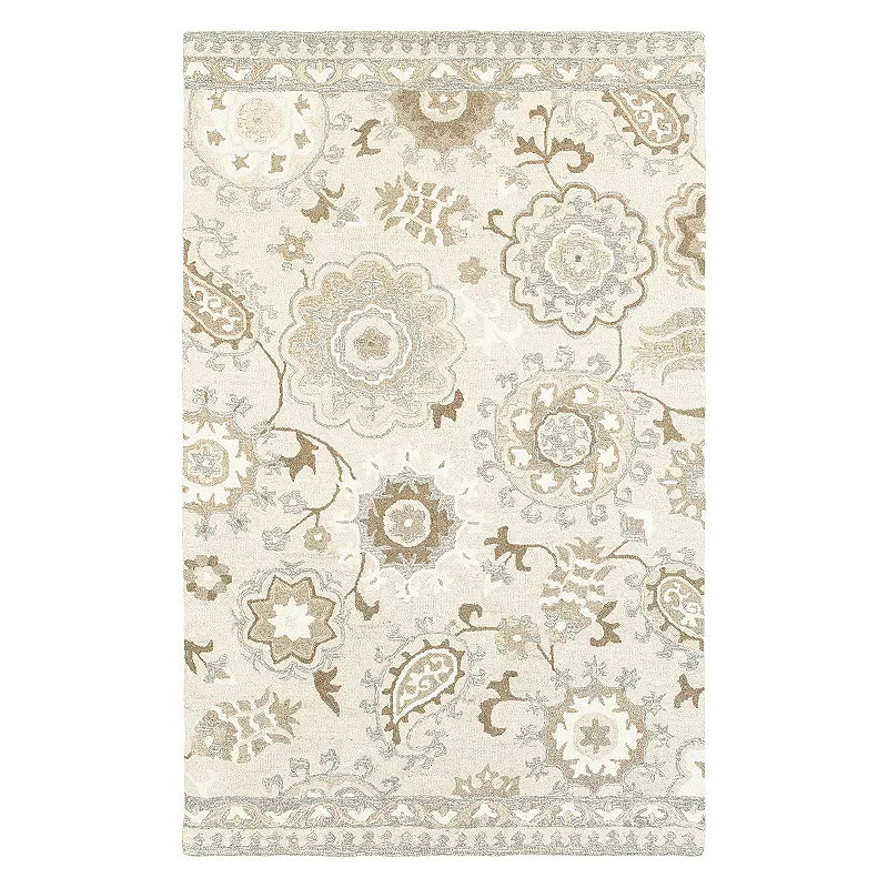 StyleHaven Cadence Paisley Garden Floral Wool Rug, Ivory Gray | Kohl's