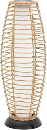 Outdoor Floor Lamp Solar Powered Lantern Waterproof Outdoor Lamps Wicker Patio Lights for Garden ... | Amazon (US)