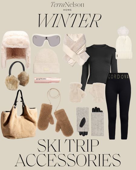 Holiday ski trip accessories / thermal layers / winter hats / Sherpa tote / earmuffs / winter gloves / winter hat / cute winter accessories /

#LTKSeasonal #LTKtravel #LTKover40